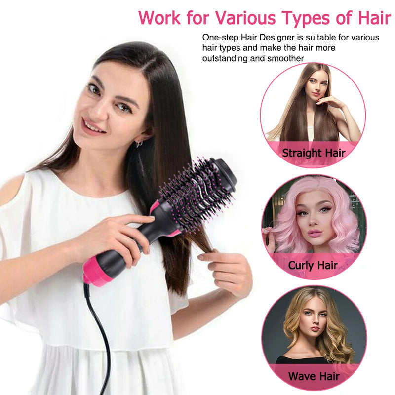 One-Step Volumizer Hair Dryer And Hot Air Brush 4 In 1 Hair Dryer Brush Blow Dryer Brush In One Ceramic Coating Hot Air Brush