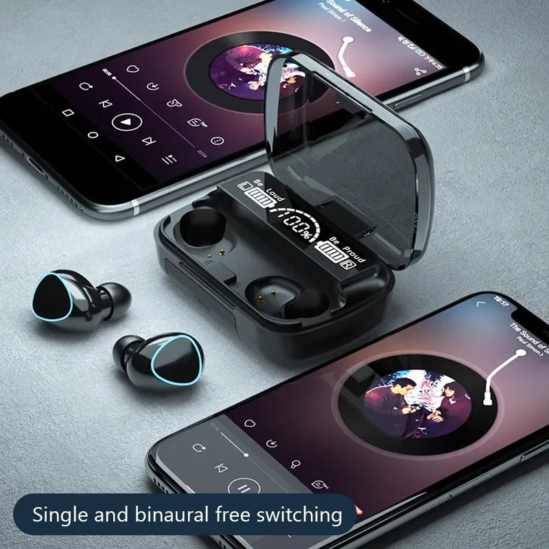 TWS Wireless Bluetooth Headset with Charge Box for Phone Noise Cancelling Mic Earbuds Wireless Headphones Bluetooth Earphones